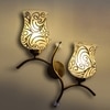 Devansh Metal Electric Wall Light in Gold Colour with Multi Shade Count of 2 Lights