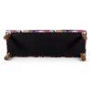 Cairo Sheesham Wood Mid Century 3 Seater Bench In Fruit Print Blue Kantha