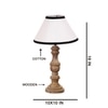 Devansh Multicolor Cotton Table Lamp With Wood Natural Base (10X18 Inches)-33