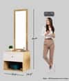 Hexa Red Engineered Wood Dressing Table in Giant Wood and Frosty White Colour