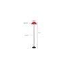 Mulan Red Fabric Floor Lamp with Black Iron Base