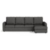 Apollo Sofa (Colour : Steel, Cushion : Soft, Back Type : High Back, Seating Capacity : Right Aligned 3 Seater + Right Aligned Chaise + Ottoman)
