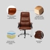 Ettorez Majestic Ultra Premium Leatherette Office Chair In Tan Colour