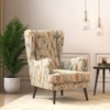 Genoa Wing Chair In Mustard Floral Colour