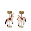 Desert Art Metal Handpainted Horse Tealight Holder Set of 2