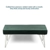 Zenith Sheesham Wood Accent 2 Seater Bench   In Green Cotton Velvet
