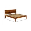 Esra Sheesham Wood Queen Size Bed Non Storage Honey OakOak Finish (60 x 78 inches)