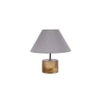 Ayn Grey Fabric Shade Table Lamp with Natural Wooden Base