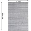 Mist Linear Pet Yarn Rectangle Carpets Hand Loom in Grey Colour