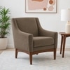 Claudia Boucle Fabric Arm Chair in Brown Colour