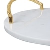 Round Marble Tray with Gold Finish Metal Handle