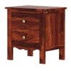 Aspen Solid Wood Bedside Table in Teak Finish