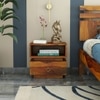 Kaka Solid Wood Bedside Table in Honey Finish
