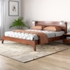 Leed Solid Wood Queen  Size Bed Without Storage (Dark Oak Finish)