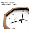 Octagonal Wooden Wall Clock with Dual Index