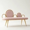 Monoloop Metal Bench in Pink Finish