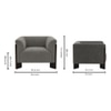 Octavia Boucle Fabric Lounge Chair in Grey