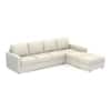 Apollo Sofa (Colour : Pearl, Cushion : Soft, Back Type : Regular, Seating Capacity : Right Aligned 3 Seater + Right Aligned Chaise + Ottoman)