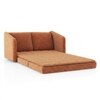 Kobi 2 Seater Fold Out Sofa Cum Bed in Burnt Orange Colour with topper