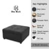 Doe Buck Tufted Storage Ottoman Bench in Mustard Grey Colour Fabric