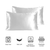 Stoa Paris Satin Pillow Covers,  Premium Plain Pillow Cover Set of 2, 68L x 45W cms - Vanilla White