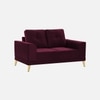 Nency Velvet 2 seater Sofa Red wine
