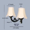Devansh Dual Gold  Antique Wall Mounted Lamp With Off-White Cotton Shade