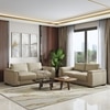 Miles 3 Seater Leatherette Sofa In Cream Leathrette Colour