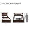 Barnley Single Over Queen Storage Bunk Bed In Dark Walnut