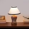 Devansh Conical White & Black  Cotton Shade Lamp With Wood & Mosaic Glass Base For Decoration/Office/Home/Gifting/Study For Decoration/Office/Home/Gifting/Study -(10X10X14.5) Inches -A