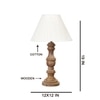 Devansh Off-White Cotton Vintage Straight Pleated   Lamp With Wood Base (12X19)