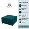 Doe Buck Tufted Storage Ottoman Bench in Mustard Teal Colour Fabric