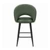 Doe Buck Faux Leather Counter Height Bar Stool in Green Colour with Black Legs