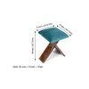 Dayton Sheesham Wood Accent Square Set of 2   Stools in Turquoise Sea Velvet Upholstery