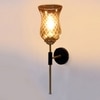 Devansh Metal Electric Wall Light in black Colour with Lavender Shade Count of 1 Light