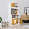 Hexa Red Crockery Unit Multipurpose Wooden Cabinet in Frosty White And Giant Wood Colour