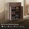 Webster 15 Pair Shoe Rack With Drawer in Classic Walnut Finish