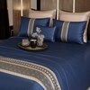 Stoa Paris Super King Bedsheet  Bedsheet, Mystique Blue Champagne