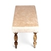Cairo Soild Wood Bench In Velvet Cream Fabric