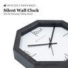 Playful “Ish” Time Markers Octagonal Wooden Wall Clock