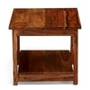 Camden Sheesham Wood Contemporary Square Coffee Table In Natural Teak Finish