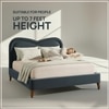 Elaris Curve Comfort Queen Size Bed in velvet With Engineer Wood Frame & Hydraulic Storage