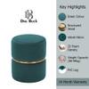 Doe Buck Gracy Velvet Round Ottoman in Teal Colour with Gold Band