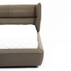 Auburn Leather King  Size Bed Without Storage (Brown Colour)