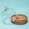 Ireka Homes Sweet Haven Acacia Wood Cake Stand with Glass Dome