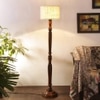 Brody Brown Cotton Shade Floor Lamp