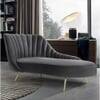 Tiberius Velvet Chaise Lounger in Navy Blue Colour
