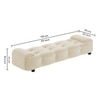 Melon Velvet 5 Feet Ottoman Bench in Cream  Color