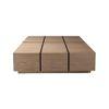 Glph Series Coffee Table Duly Polished On Natural Oak Veneer With Grooving In Black