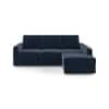 Apollo Sofa (Colour : Sea Port Blue Velvet, Cushion : Hard, Back Type : Regular, Seating Capacity : Right Aligned 2 Seater + Right Aligned Chaise)